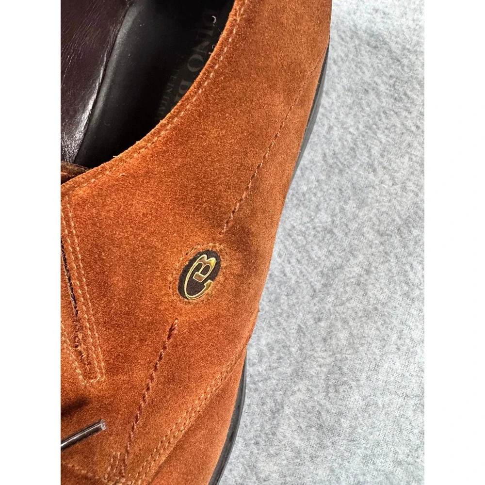 Dino Bigioni Mens Cognac Suede Derby Shoes Made in Italy Brown DB11428 Size 43.5